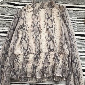 Snakeskin Longsleeve Blouse